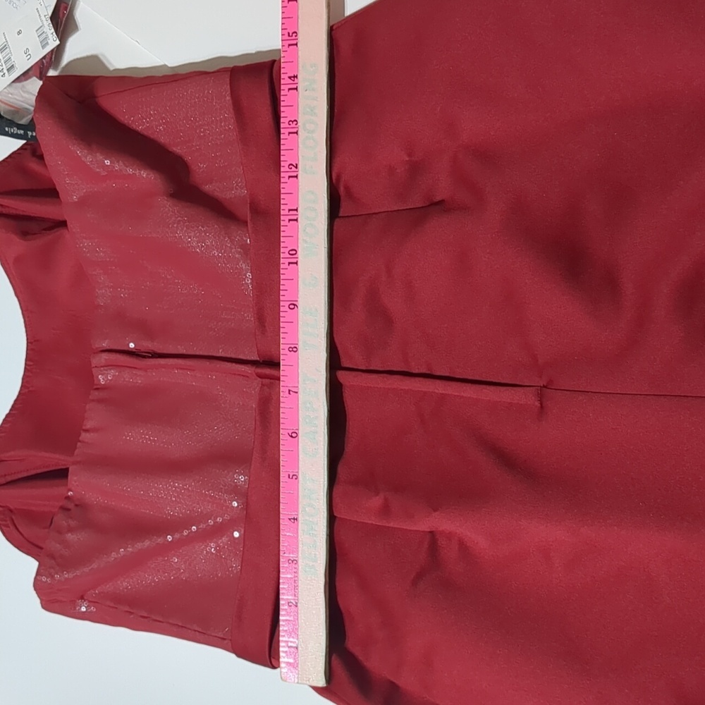 Alfred Angelo 7245 burgundy women's strapless dress size 8 - Picture 10 of 11